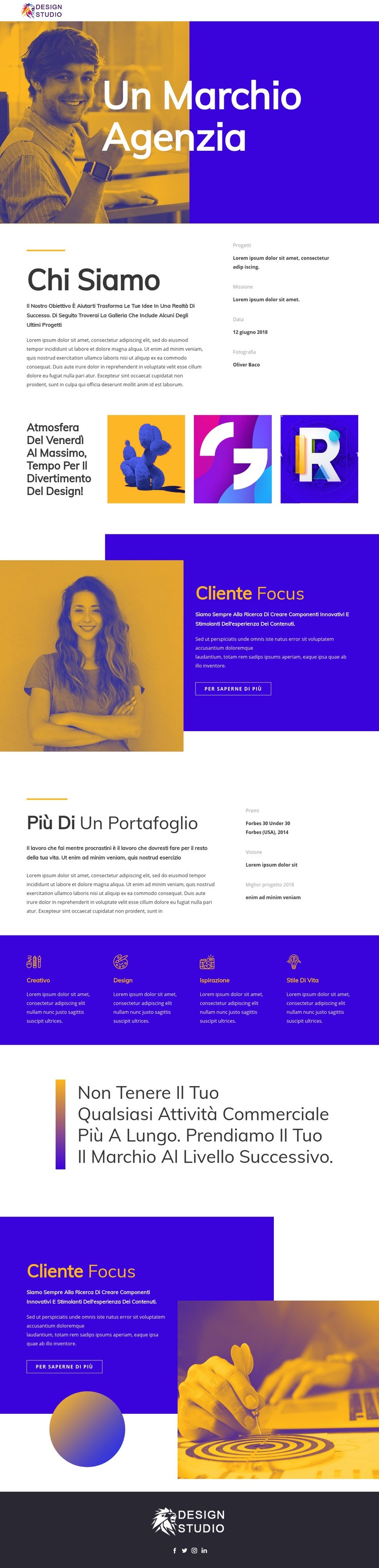 Agenzia di branding per startup Costruttore di siti web HTML