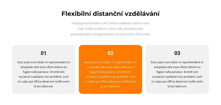 Tři různé texty Téma WordPress