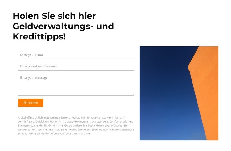 Hinterlassen Sie uns eine Anfrage Website Builder-Vorlagen