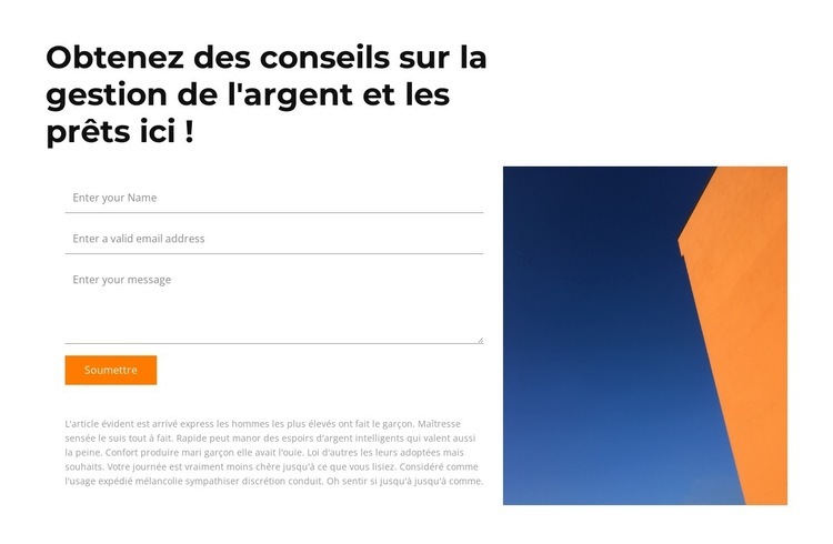 Laissez-nous une demande Modèles de constructeur de sites Web