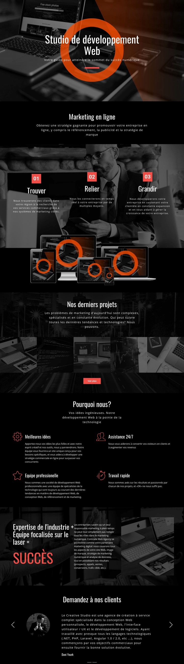 Technologie Web moderne Créateur de site Web HTML