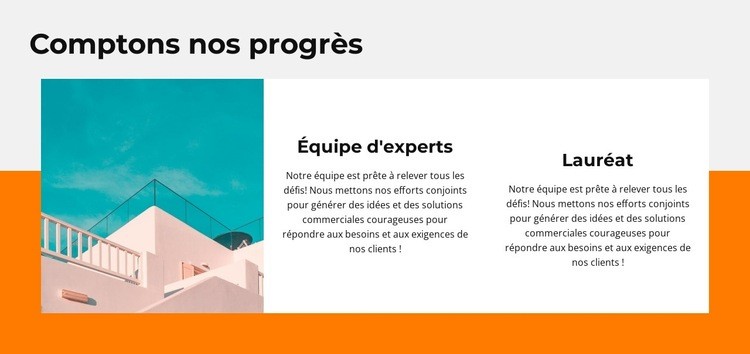 Évaluez nos progrès Maquette de site Web