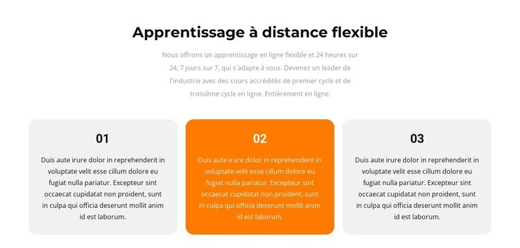 Trois textes différents Maquette de site Web