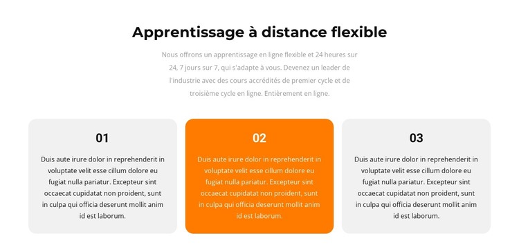 Trois textes différents Modèle HTML