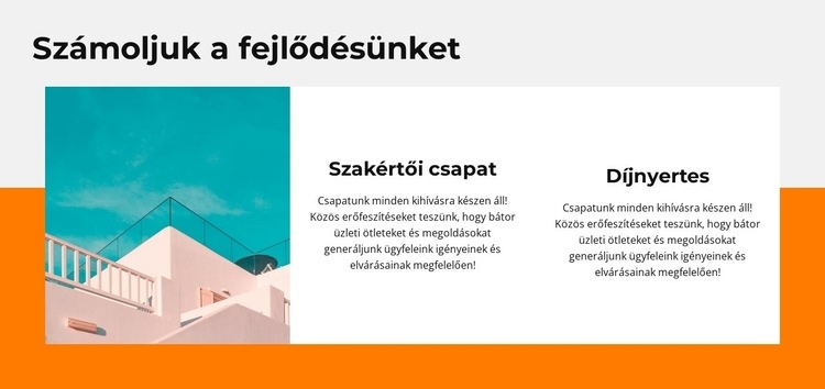 Értékelje fejlődésünket Weboldal sablon