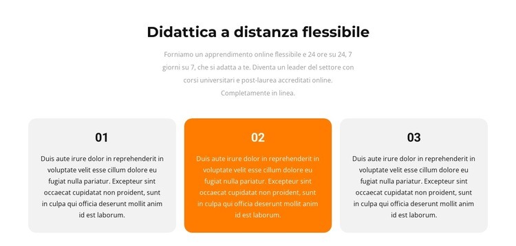 Tre testi diversi Progettazione di siti web