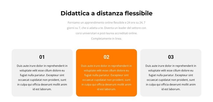 Tre testi diversi Modello HTML5