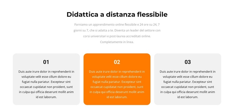 Tre testi diversi Modello di sito Web