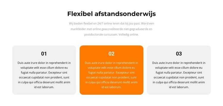 Drie verschillende teksten HTML-sjabloon