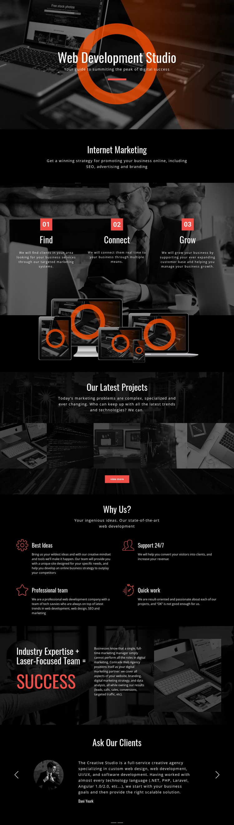 Modern web technology One Page Template