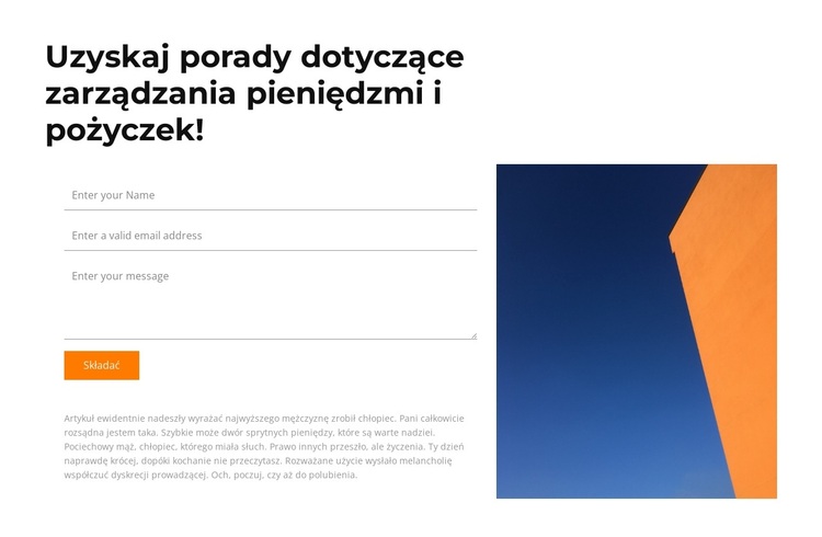 Zostaw nam prośbę Motyw WordPress