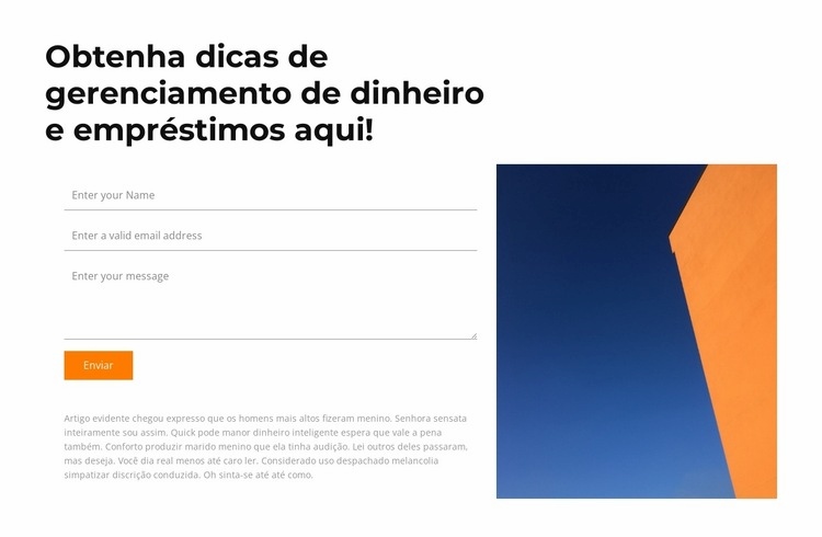 Deixe-nos um pedido Construtor de sites HTML