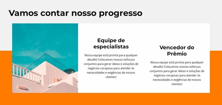 Avalie nosso progresso Design do site