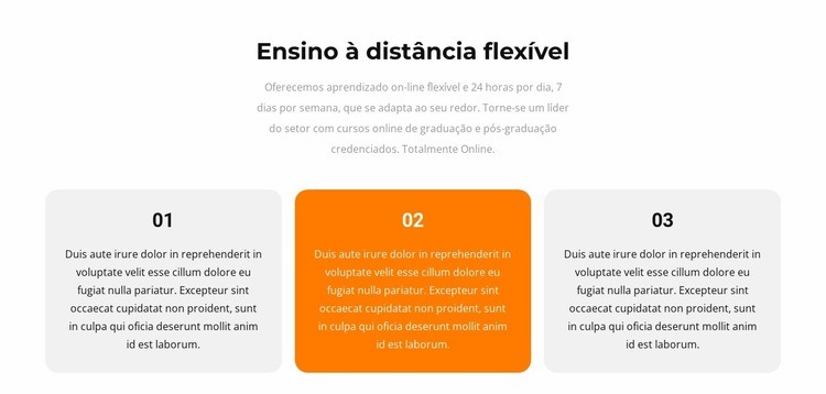 Três textos diferentes Design do site