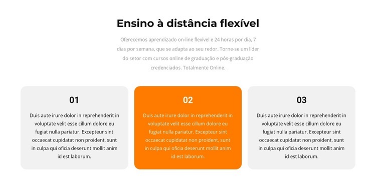 Três textos diferentes Maquete do site