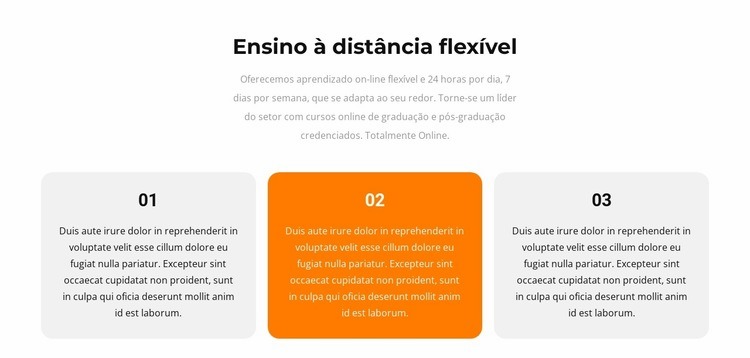 Três textos diferentes Modelo