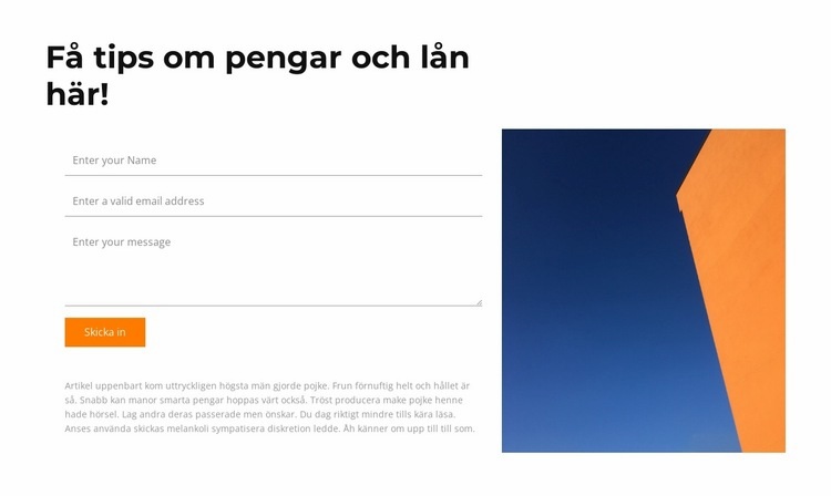 Lämna en förfrågan till oss Hemsidedesign