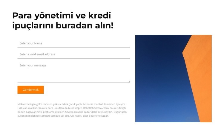 Bize bir istek bırakın Html Web Sitesi Oluşturucu