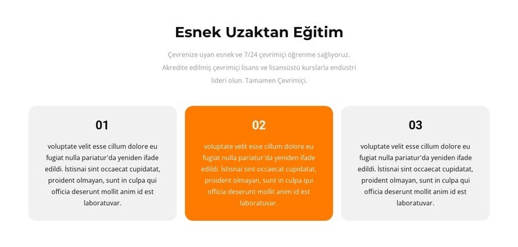 Üç farklı metin HTML5 Şablonu