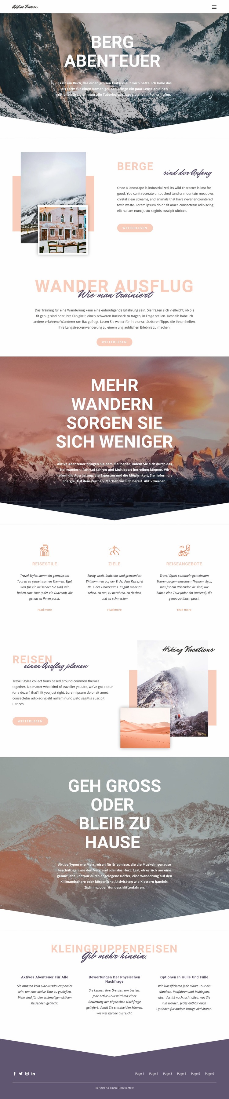 Bergabenteuer Website design