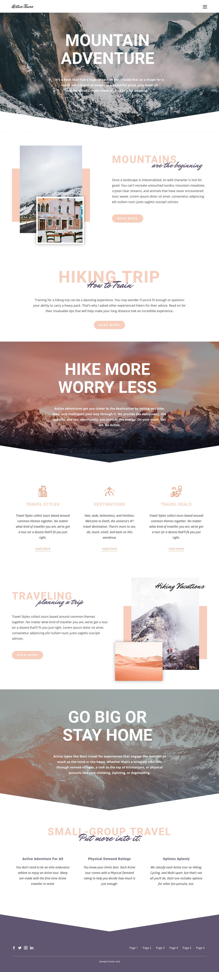 Mountain Adventure Elementor Template Alternative