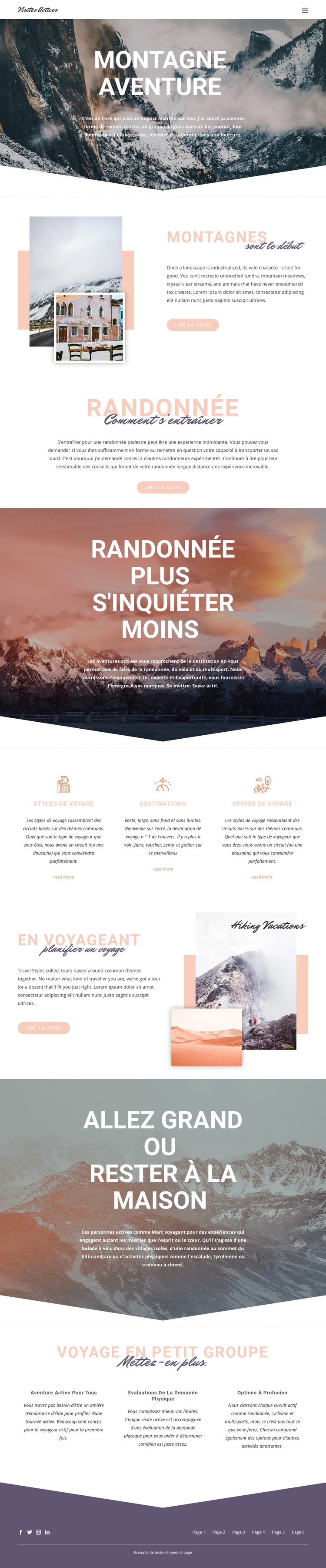 Aventure en montagne Créateur de site Web HTML