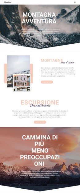 Avventura In Montagna - Mockup Di Sito Web Moderno