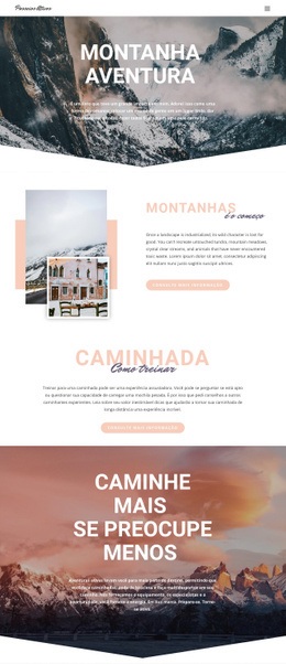 Web Design Incrível Para Aventura Na Montanha