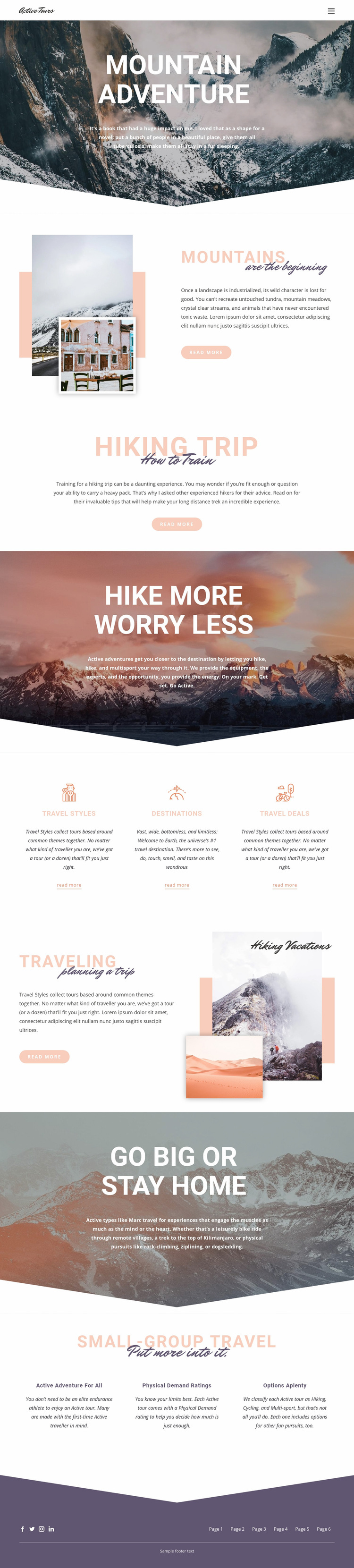 Mountain Adventure Web Page Design