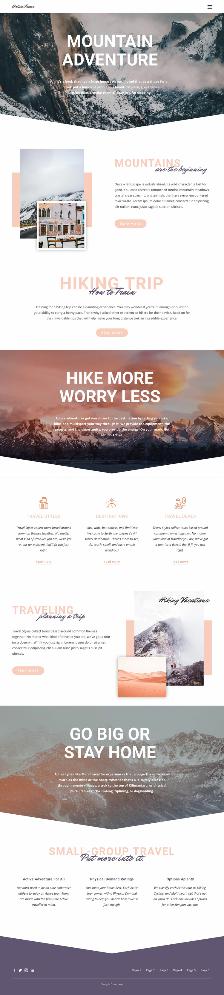 Mountain Adventure Wix Template Alternative