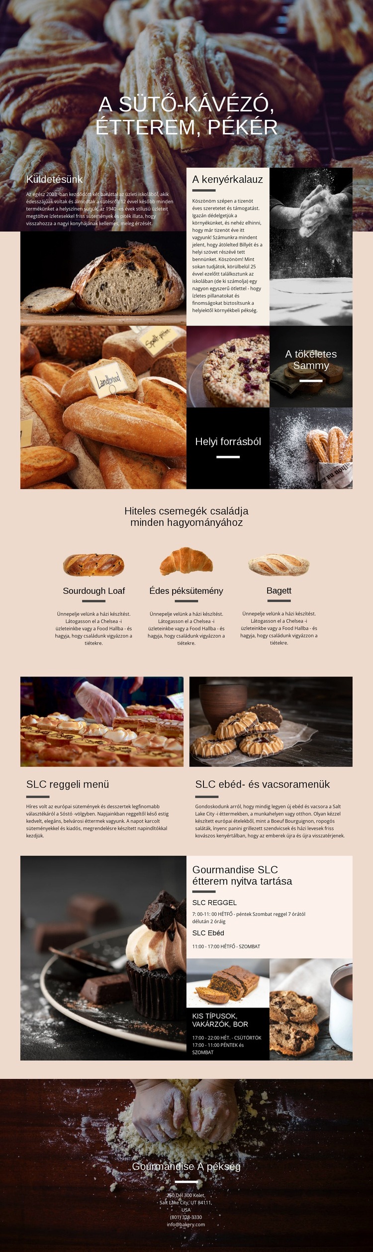 A pékség CSS sablon