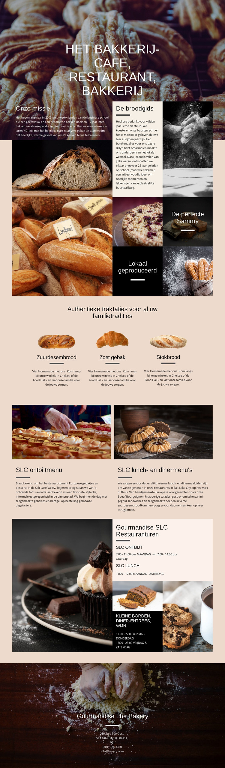 De bakkerij Website sjabloon
