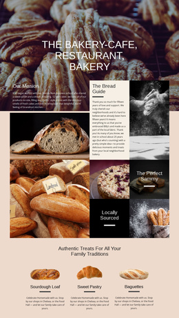 Most Creative One Page Template For The Bakery