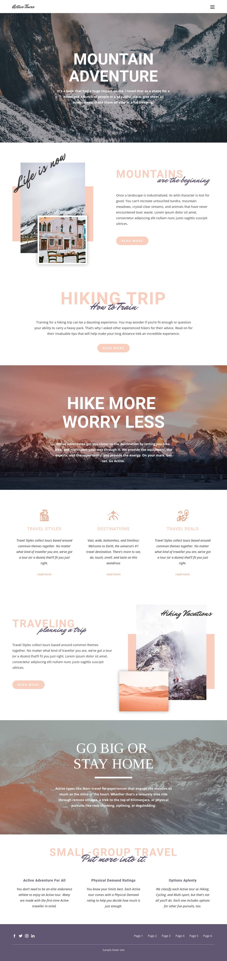 Guided backpacking trips CSS Template