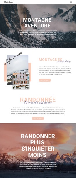 Voyages De Randonnée Guidés : Modèle D'Amorçage D'Une Page