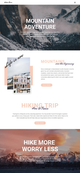 Guided Backpacking Trips One Page Template