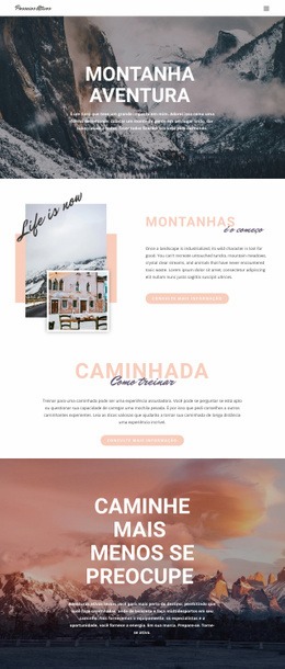 Passeios De Mochila Guiados - Modelo HTML5 Criativo Multiuso