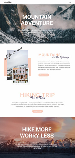 Guided Backpacking Trips - Drag & Drop Web Page Design
