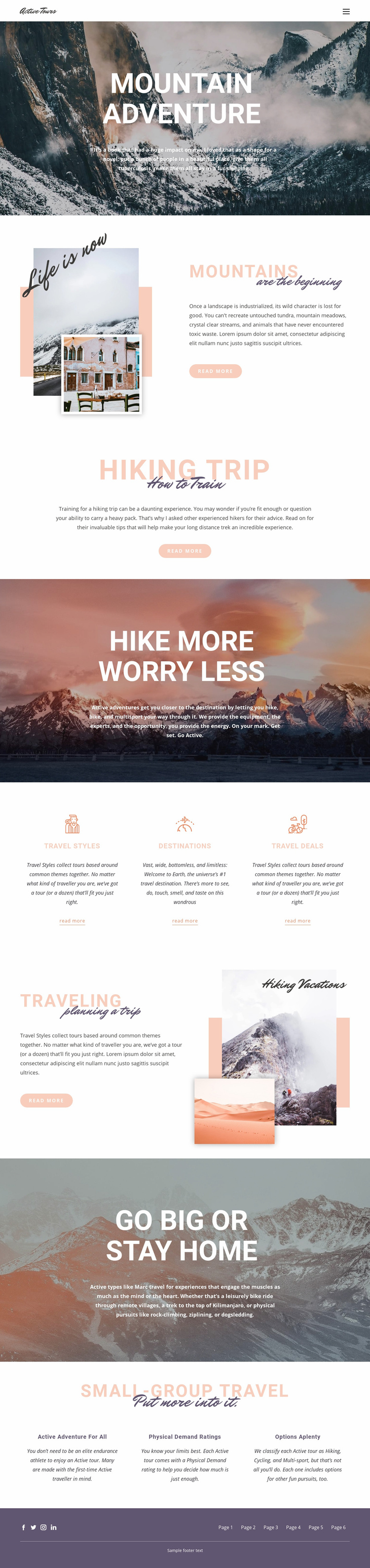 Guided backpacking trips Wix Template Alternative