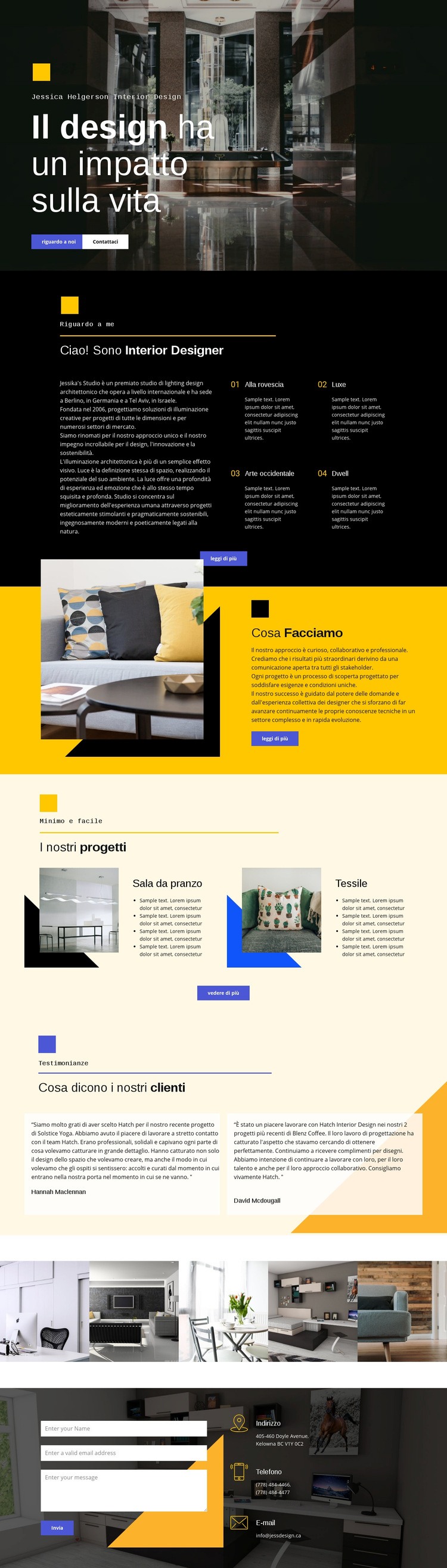 Il design influenza la vita Modelli di Website Builder