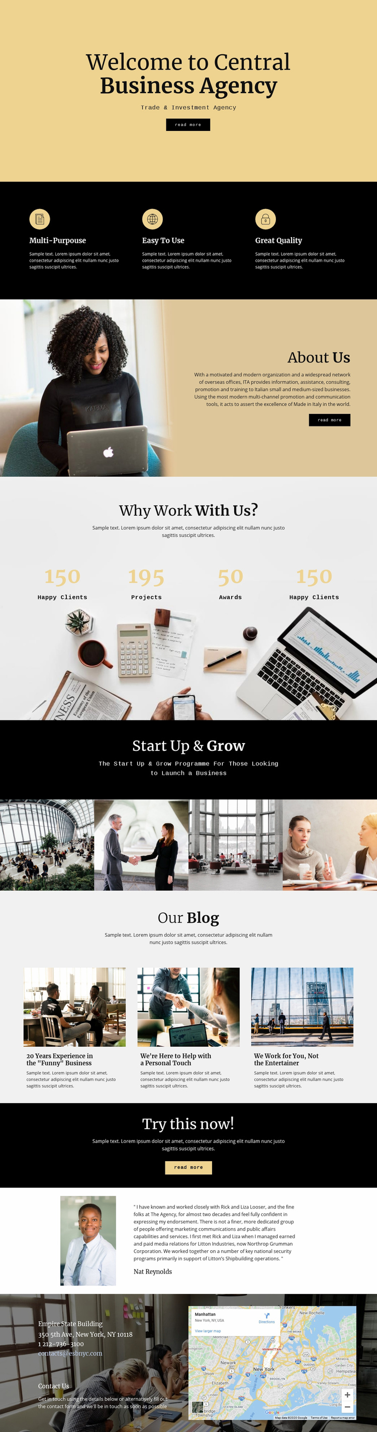 Central digital agency Squarespace Template Alternative