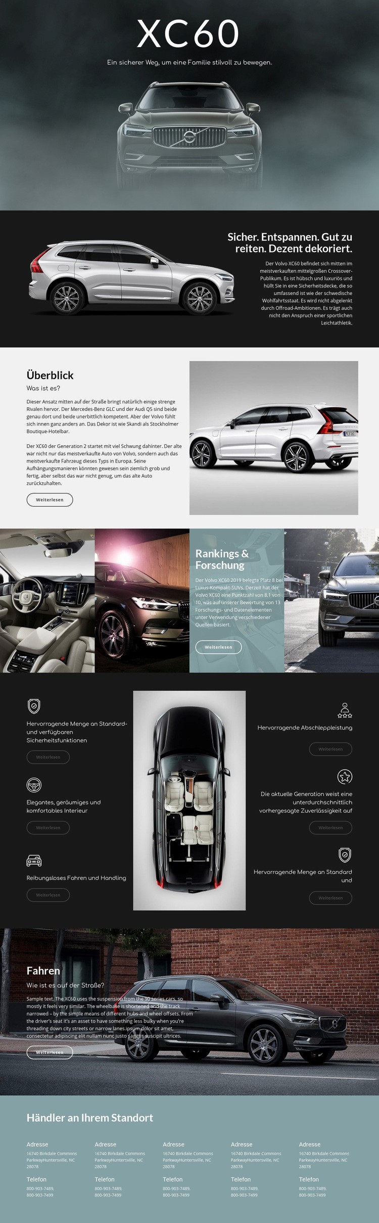 Volvo Website Builder-Vorlagen