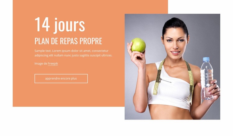 Plan de repas propre Maquette de site Web