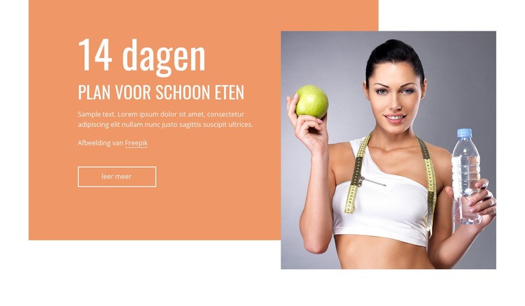 Maak het maaltijdplan schoon Website mockup