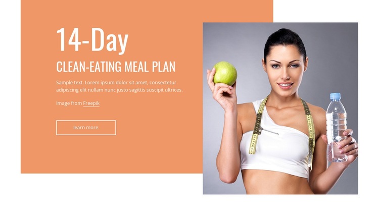 Clean eating meal plan Web Page Design
