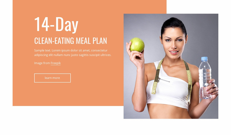 Clean eating meal plan Website Mockup