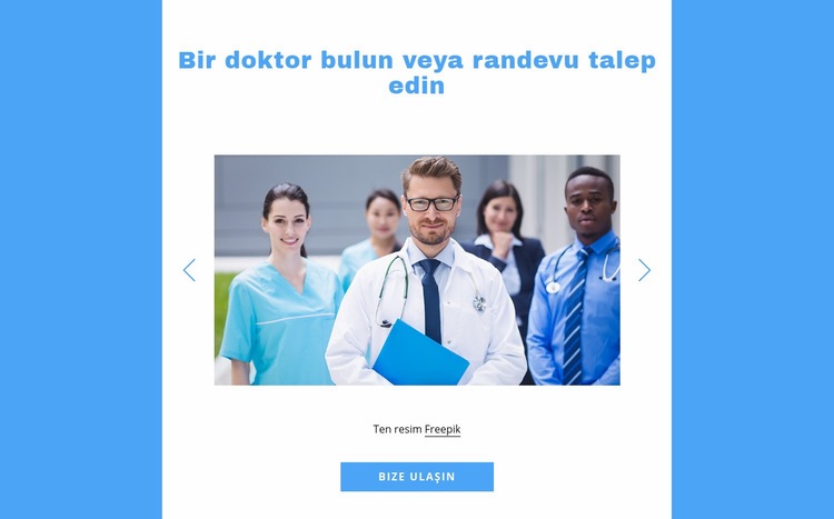 Bir doktor bul Web Sitesi Mockup'ı