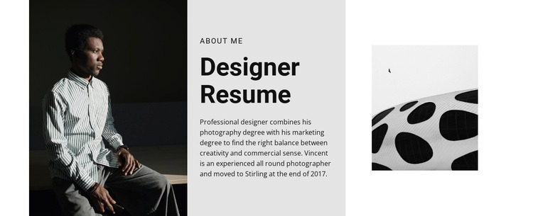 The designer is looking for a job Web Page Design