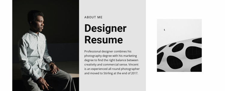 The designer is looking for a job Website Mockup