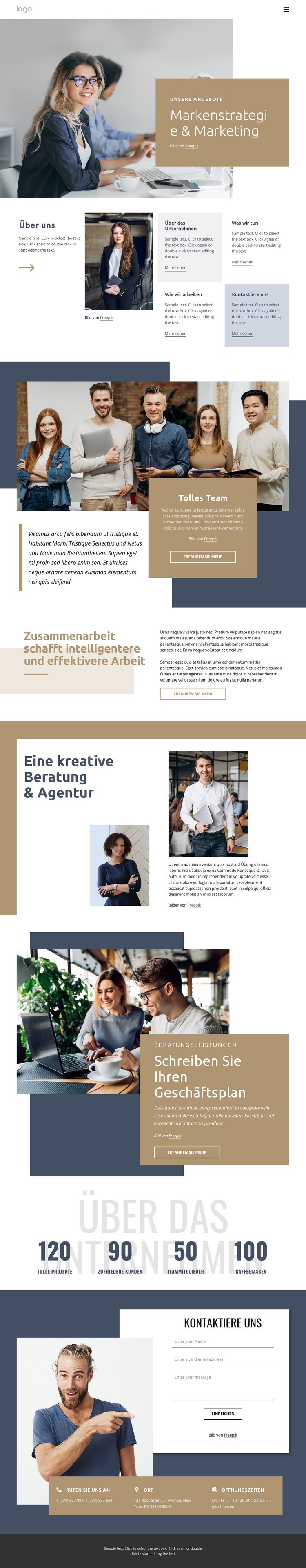 Markenstrategie und Marketing Website Builder-Vorlagen